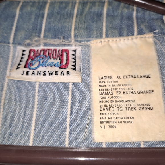 Backroad Blue Jeanswear women's stripe tank top size XL blue white sleeveless - Picture 8 of 10